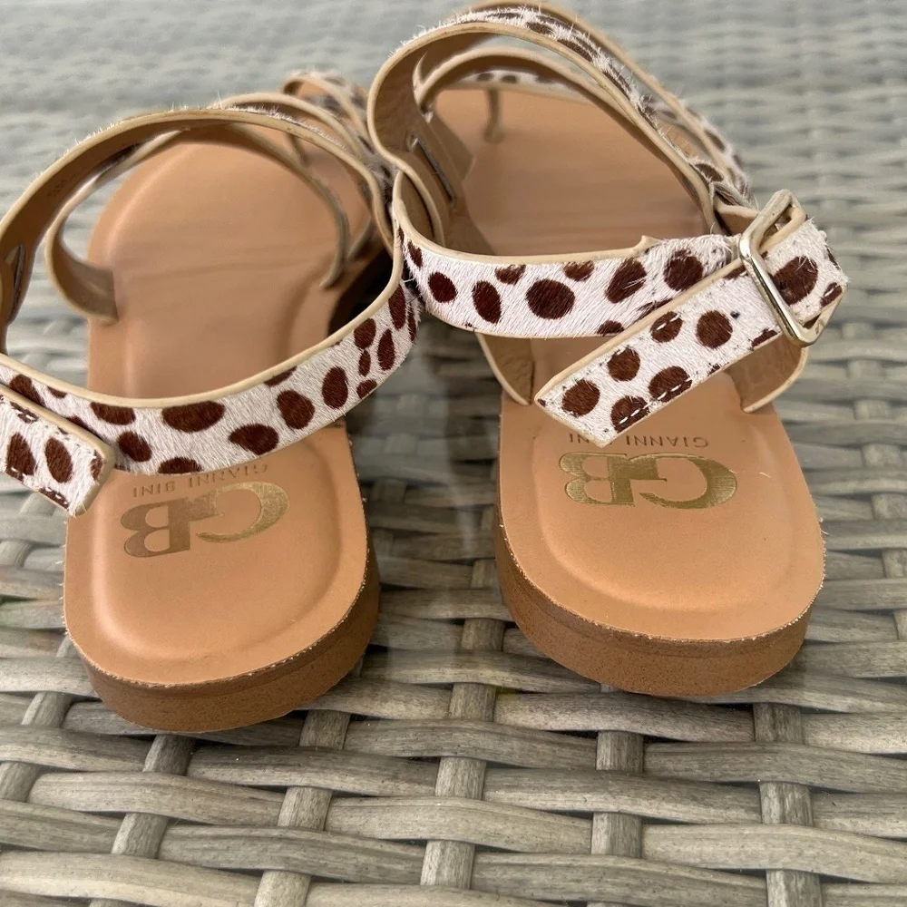 Gianni Bini Calf Hair Strappy Sandals Size 6